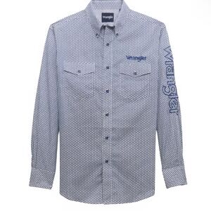 Wrangler Men's Geometric Blue Shirt